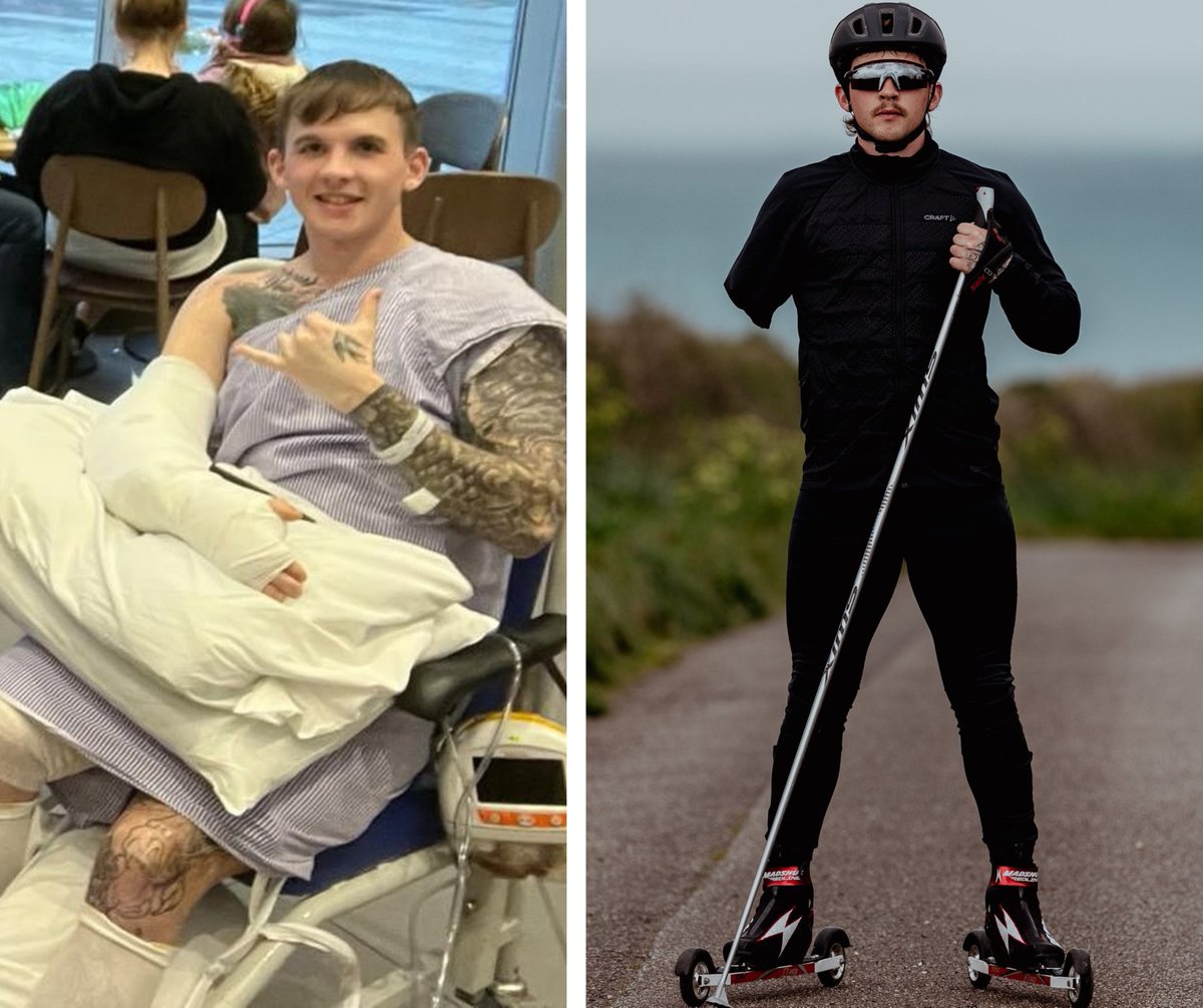 Blesma's tweet photo. Former British Army soldier Daniel Eden was involved in a serious road traffic collision.

After years of operations and complications, he made the tough decision to have his right arm amputated above the elbow.

Now this Blesma Member is aiming for the Guinness World Record — the greatest distance Nordic skied in 24 hours by a person with a disability.