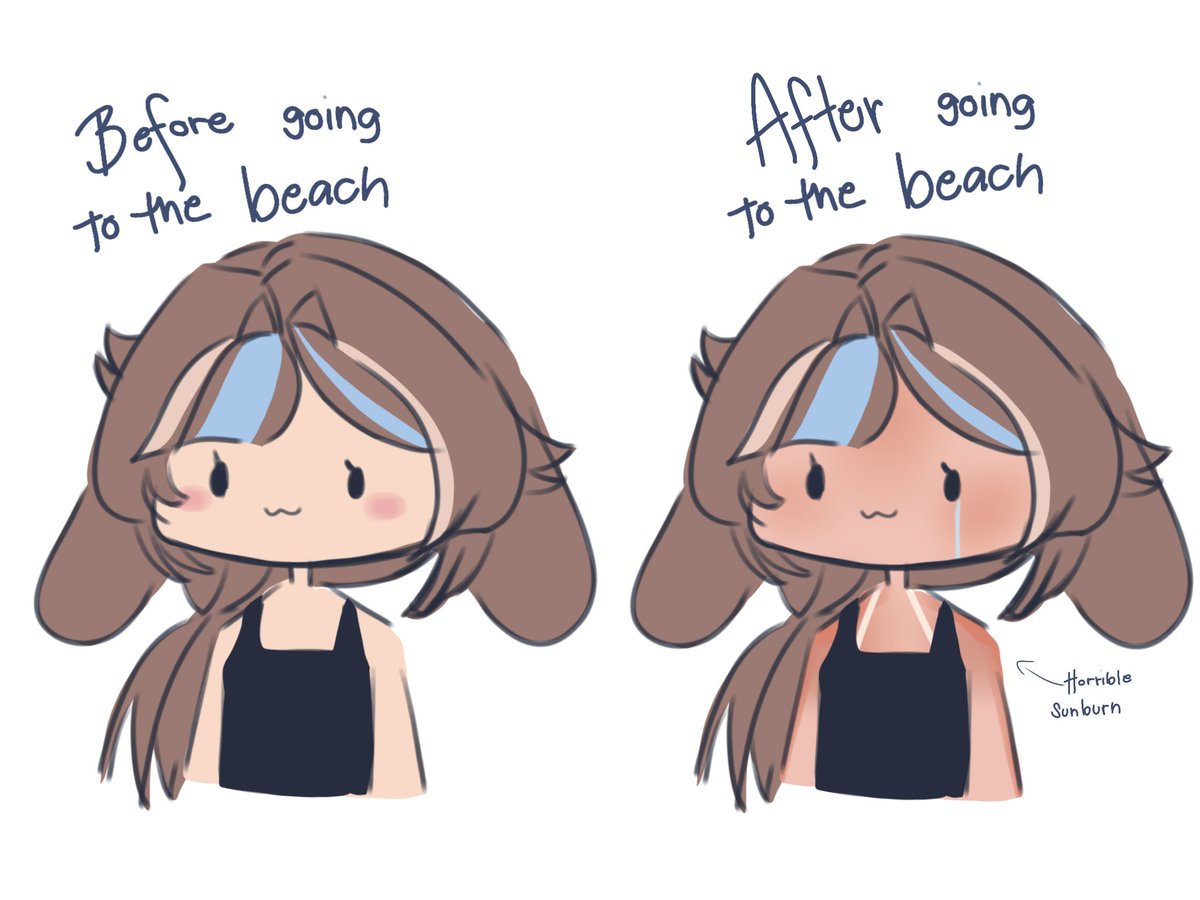 oomchii_'s tweet photo. Me learning that even a gallon of sunscreen can’t save sensitive skin 
(╥﹏╥)(╥﹏╥)

#phvtuber #vtuber #bunny #sunburn https://t.co/PemzGctAOI