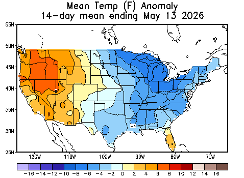 LaStateClimate's tweet photo. How is it already halfway through May?  So far, it has been a good month for putting a dent in drought.  Much of central and southern Louisiana are in excess of 3.00" above 14-day normal precipitation and temperatures have been 2-6 degrees F below 14-day normals across the state. https://t.co/Rr3GzKQLjV
