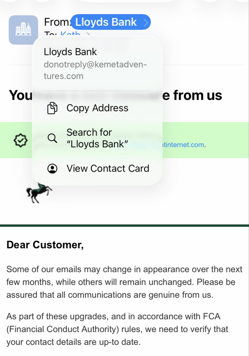 kathdiggle's tweet photo. @LloydsBank latest scam email. Very annoying. https://t.co/5LgmUdBcXy