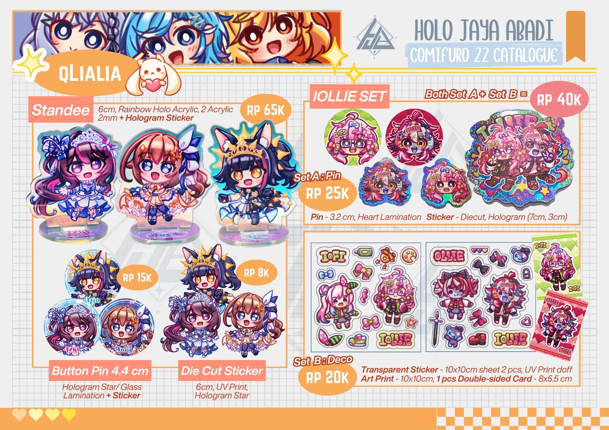 qLialia's tweet photo. QLIALIA FULL #CF22 CATALOGUE @HoloJayaAbadi UYEEEYI!!
📍Holo Jaya Abadi @ AC22-23
📆CF22 Both Days
🌿NEW ITEMS: Iollie, Sora, Azki, Mio

Freebies available too!! See You! https://t.co/Ql1Pr3blH1