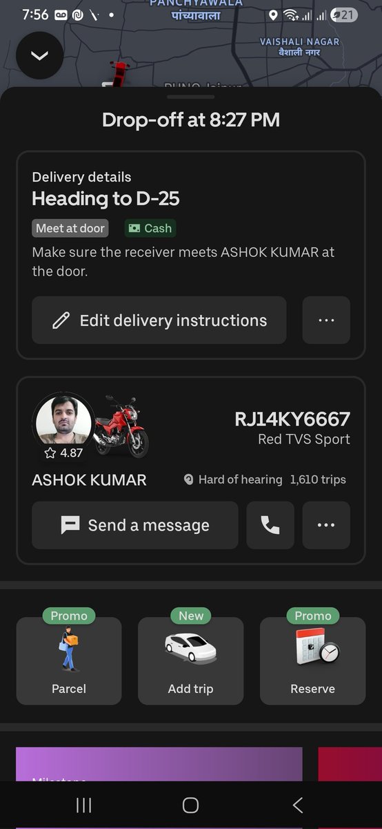 ymu_1983's tweet photo. @Uber @Uber_Support @Uber_India need urgent help,Ur rider take parcel today at 6:40pm at Jaipur,Now he is not reachable also his location not moved to destination. Also not answer of massage. M going to file FIR in local police thana. #help #uber 
@PoliceRajasthan @jaipur_police https://t.co/8bEB3mfpAo