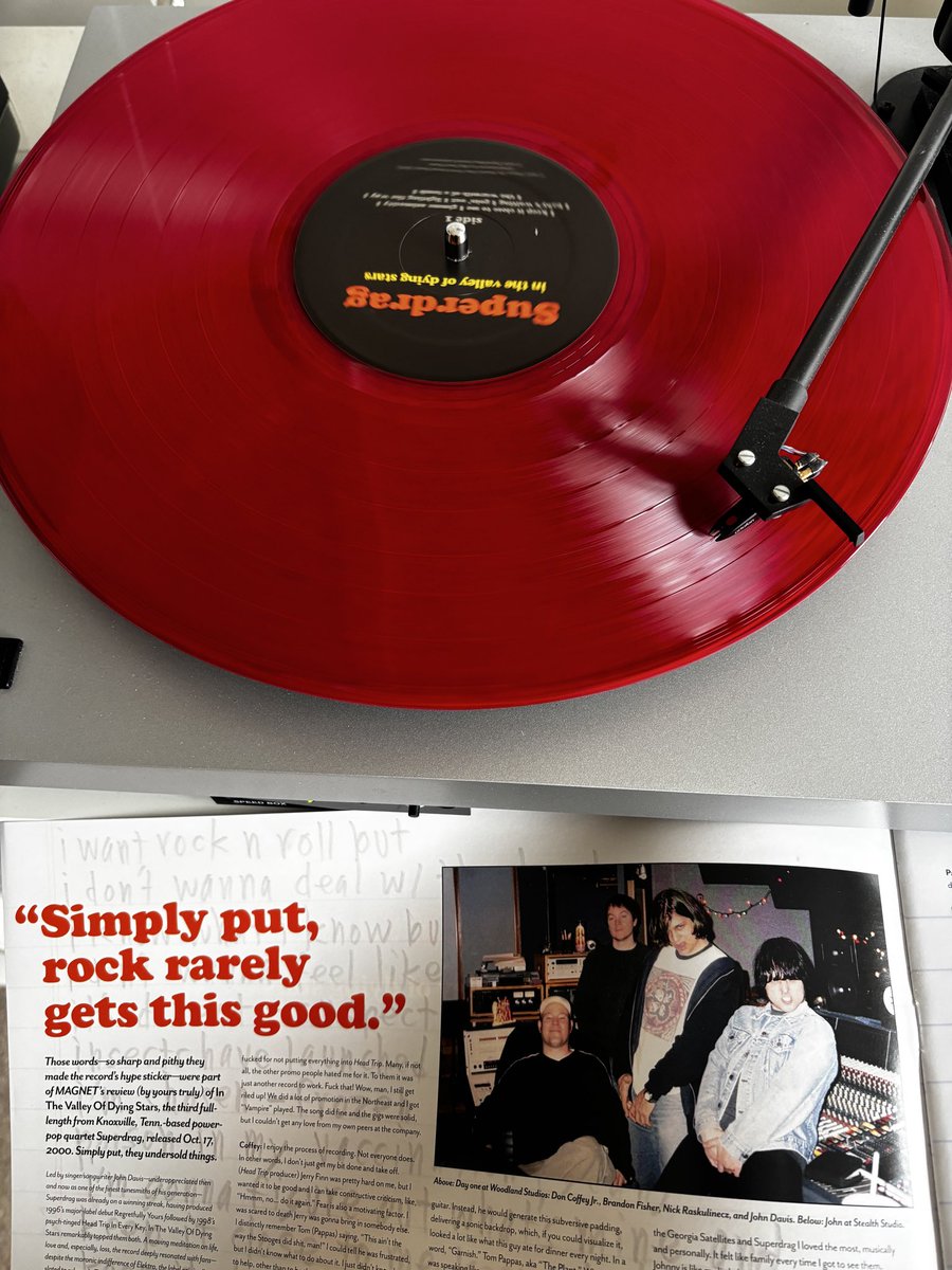 JonathanWood's tweet photo. “Rock rarely gets this good.” ⭐ 

🎸 🥁 🎤 ⭐ 

Superdrag; In The Valley Of Dying Stars, 2000 / 2020.

⭐  @superdrag_sound #nowplaying #vinyl #Superdrag https://t.co/I4PzCiwQ7o