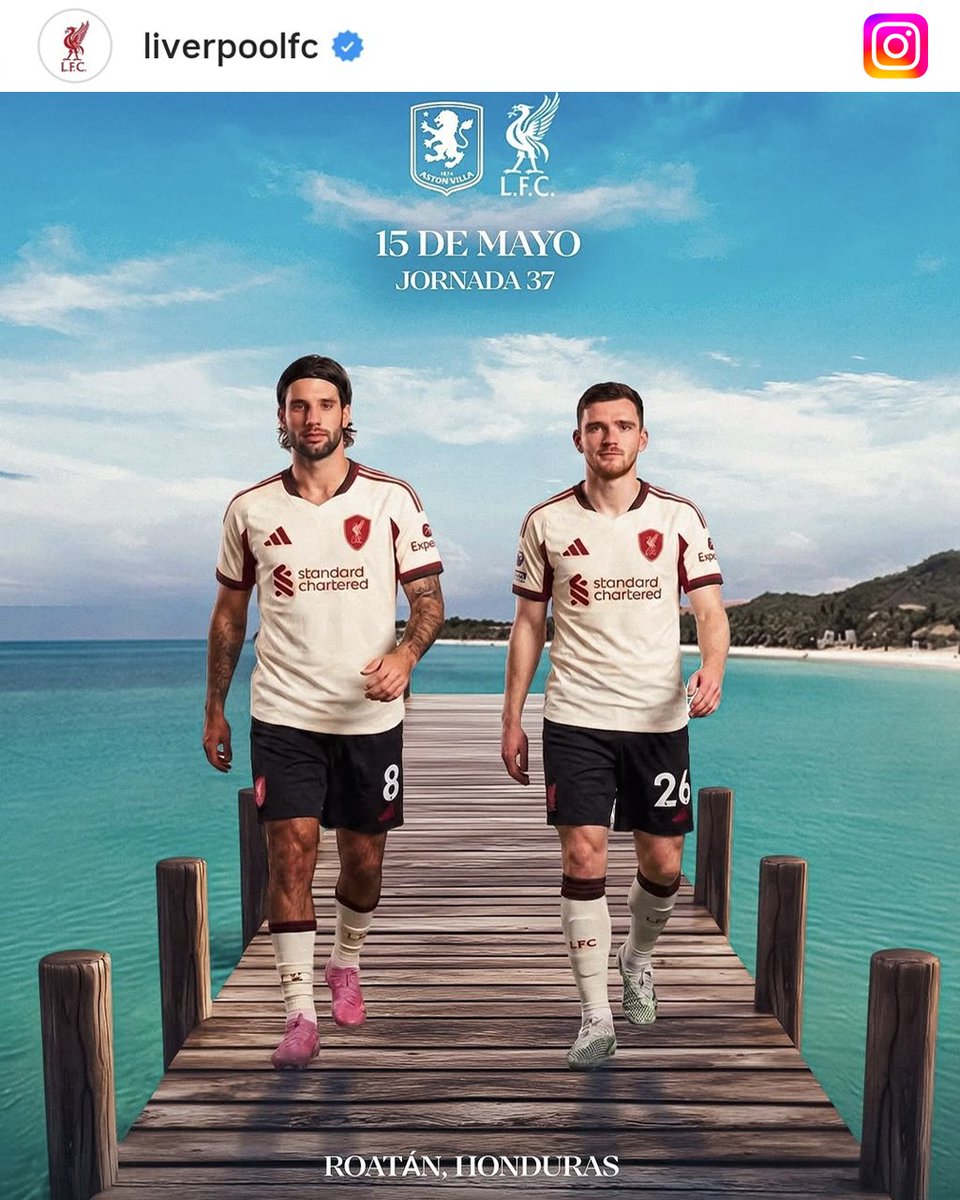 tdtvhn's tweet photo. La publicación que hizo el Liverpool en sus redes sociales para Honduras.

Con las bellas playas de Roatán de fondo. Belleza ❤️🇭🇳 https://t.co/5bgGN0kTze