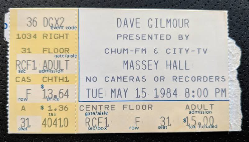 GilmourTour's tweet photo. 42 years ago on this date (1984) @davidgilmour played the 2nd of 2 shows at @masseyhall in #Toronto #Canada during the #DavidGilmour #AboutFace #DavidGilmourTour - Notable this night was fan favorite “No way out of Here” being added to the setlist https://t.co/AjkHAhYNSk