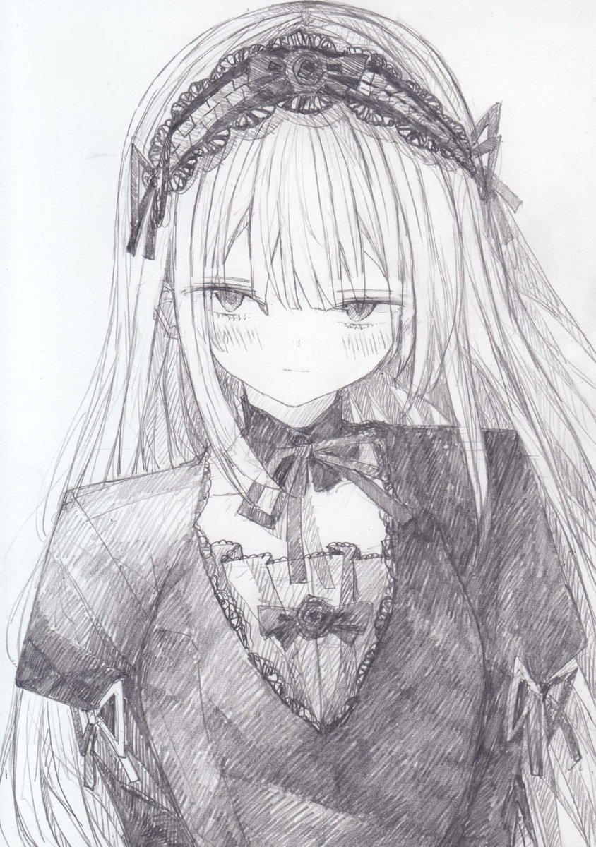 シャーペンで描きました ローゼンメイデンから水銀燈です #ローゼン