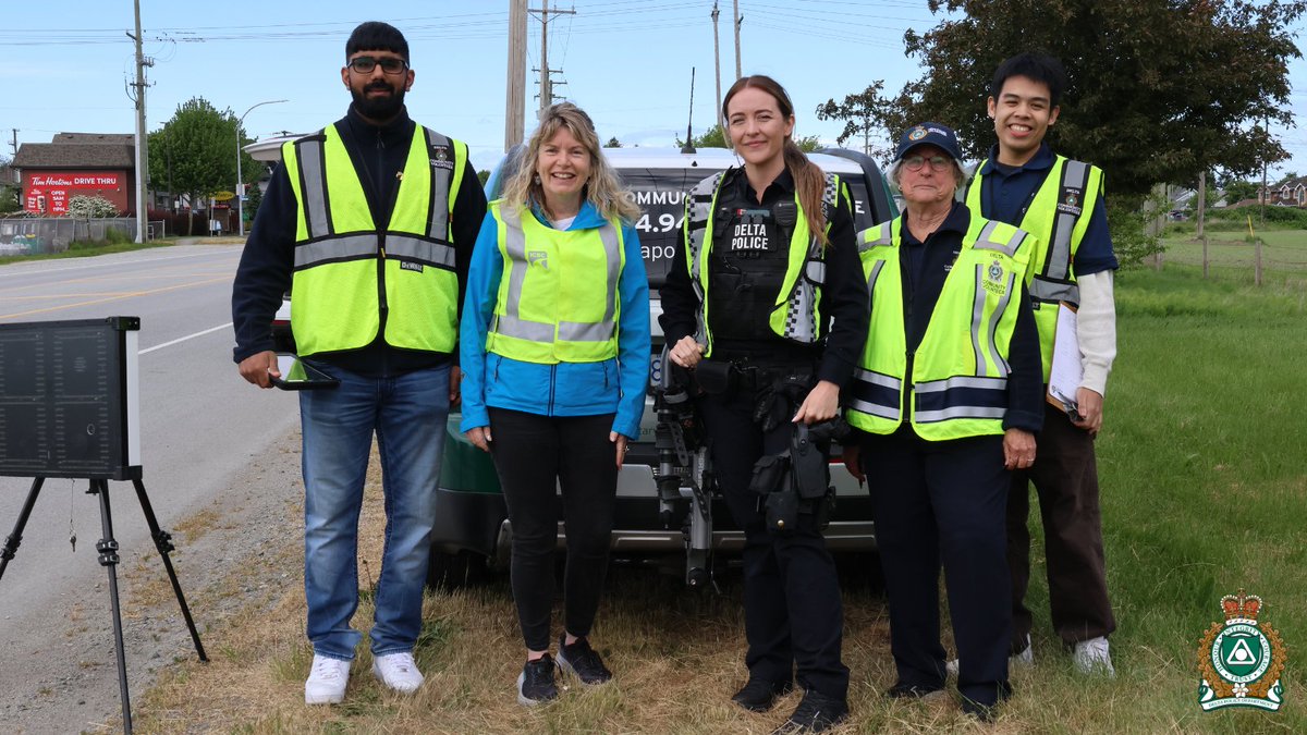 deltapolice's tweet photo. Yesterday, Delta Police partnered with @icbc , @surreyps, @LangleyRCMP, and @TransitPoliceBC  for this year’s Project Swoop: a coordinated enforcement and education blitz focused on speed awareness and high-risk driving behaviours.

Our team carried out Speed Watch programs to reinforce the importance of slowing down behind the wheel and reducing risk to all road users.

As part of #CanadaRoadSafetyWeek, we are reminded that safe driving is a shared responsibility. 

While campaigns such as #ProjectSwoop help bring attention to the issue, speeding and dangerous driving behaviours remain year-round concerns that #DeltaPolice is committed to addressing through ongoing enforcement and education.