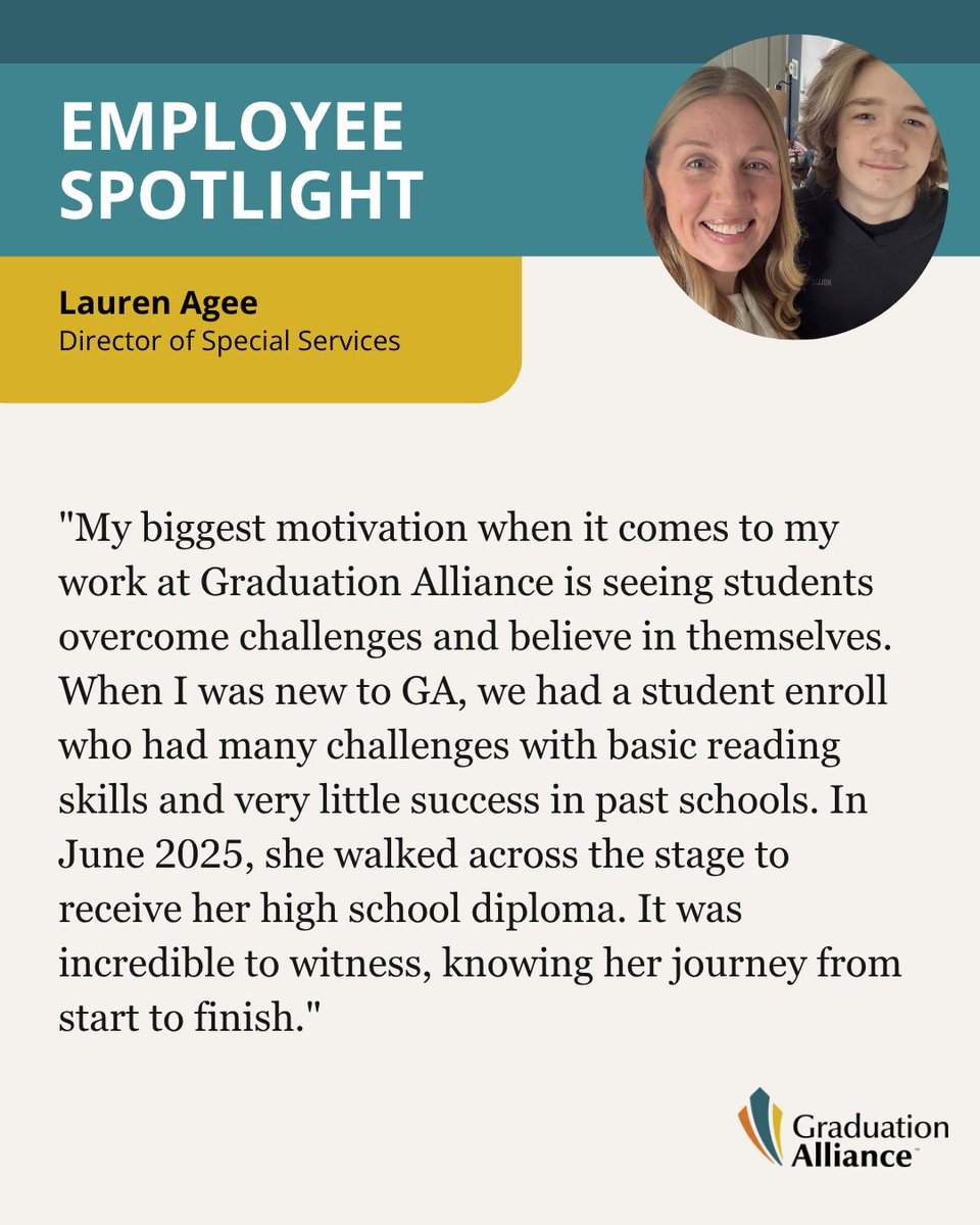 GradAlliance's tweet photo. Moments like this don’t happen overnight. They’re the result of consistent support, patience, and a belief in what’s possible for every student.

Grateful for team members who show up every day to help students reach that milestone. 🎓

#StudentSuccess #K12Education https://t.co/jp0fMAgrim