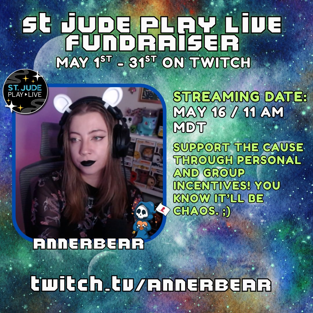 AnnerBearTV's tweet photo. HAPPENING TOMORROWWWW! Hope to see you there 🫶https://t.co/Y2y2D9BsVf #twitch #charity #cryptteam #stjude https://t.co/q6lTFEtD9S