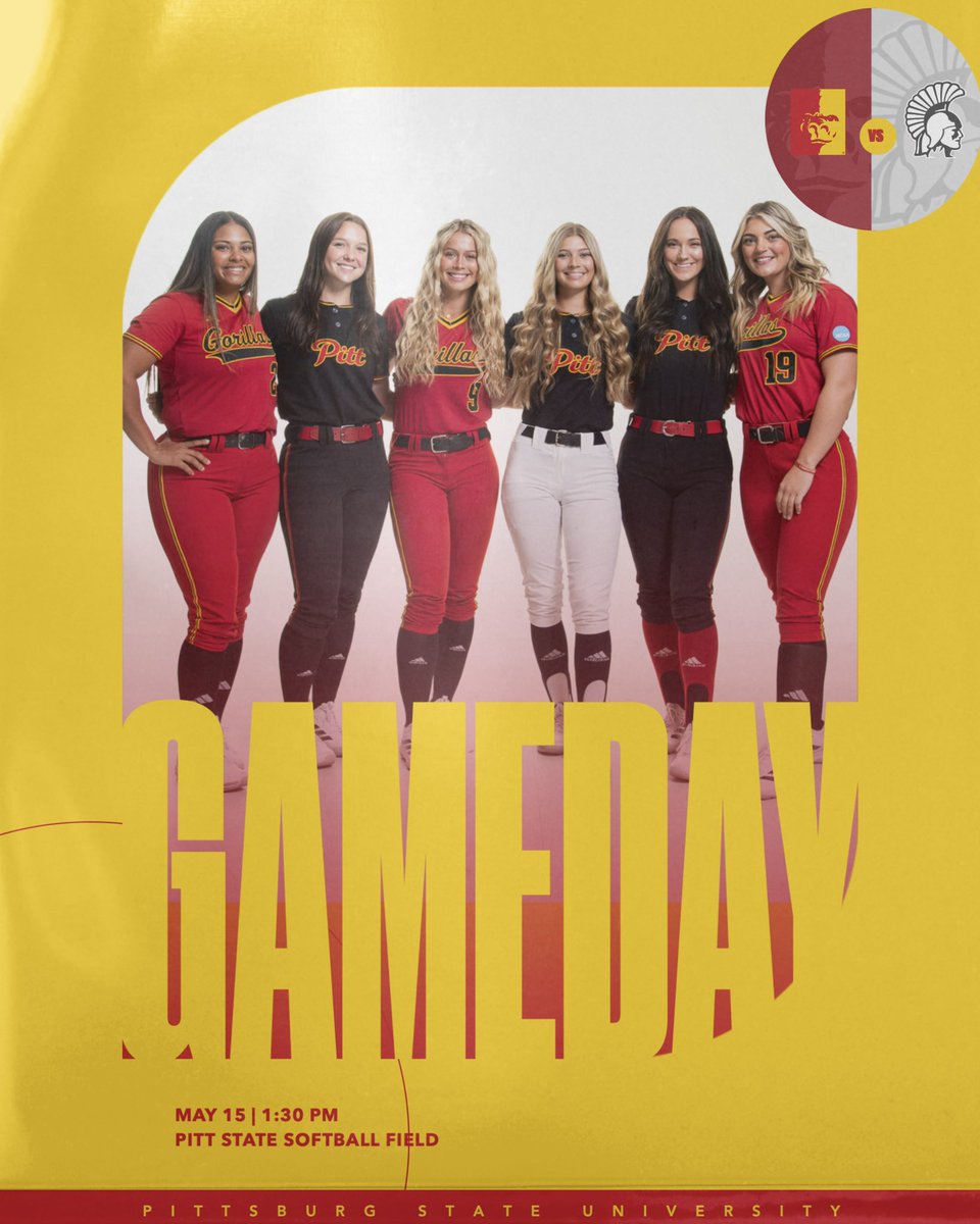 Gorilla_SFB's tweet photo. 📍Pitt State Softball Field  
⏰1:30 PM vs. #5 Winona State
📊https://t.co/aFmLRVmJ5L 
📺https://t.co/xuxUplEhJx 

#GorillaNation || #OAGAAG ❤️‍🔥🦍 https://t.co/1As2VxTeZH
