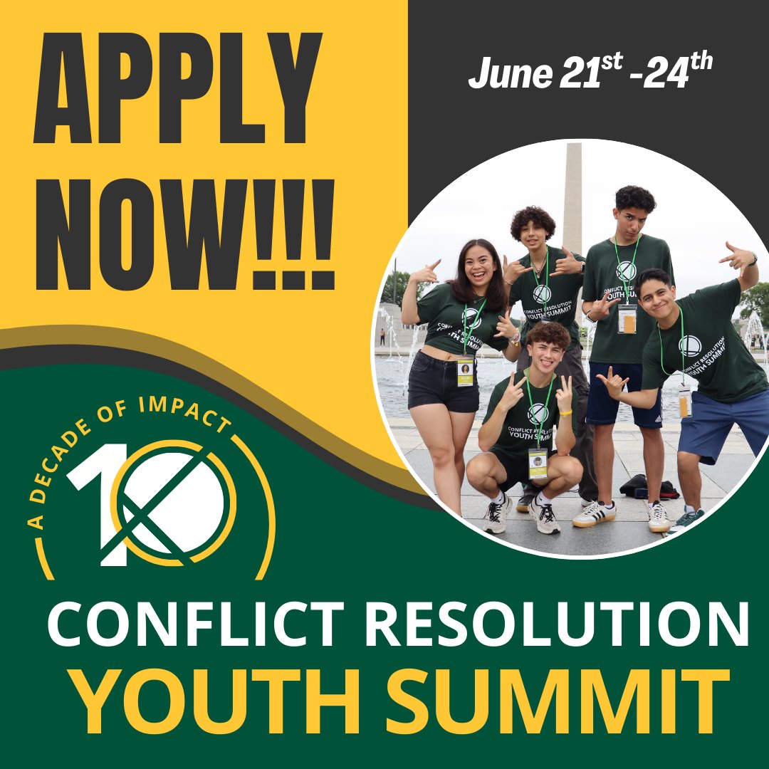 MasonGovComRel's tweet photo. 💡🌍 Help your student lead with impact. @GMUCarterSchool's Conflict Resolution Youth Summit (June 21–24) builds confidence, real‑world leadership + conflict resolution skills. Apply now — spots go fast! 
🔗: https://t.co/FYOU8TcDHI https://t.co/pGVh5wFySQ