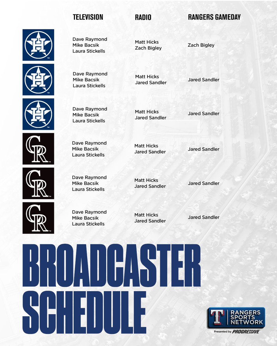 RangersSNtv's tweet photo. Here's your crew for the roadtrip: https://t.co/iDq2tQR0RJ
