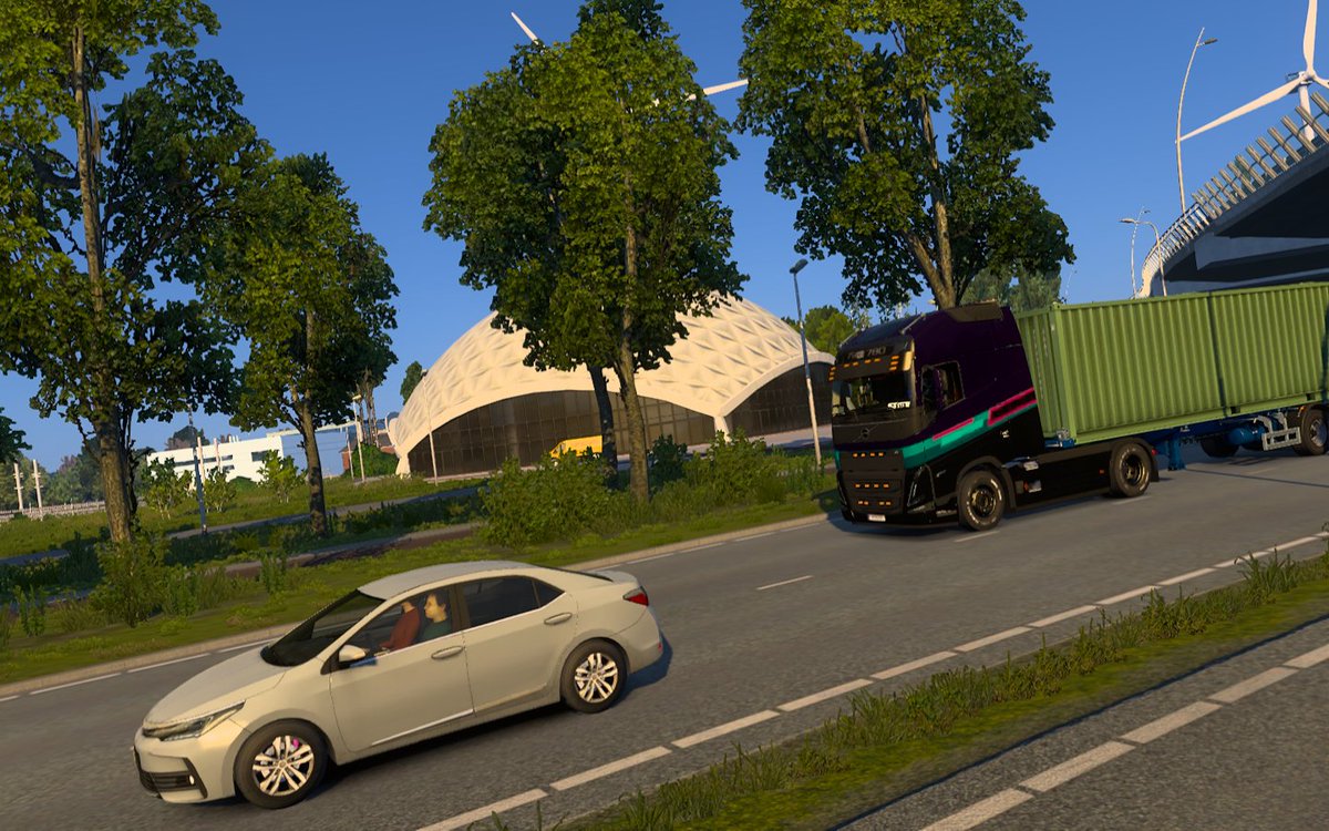 Yurato23's tweet photo. I'm absolutely in love with the BeNeLux rework, for me the best and most immersive rework for the time being🥰 @SCSsoftware 
#ETS2 #EuroTruckSimulator2 #BestCommunityEver #VirtualTrucker #VolvoTrucks #Photomode #VirtualPhotography https://t.co/m6tg0Xgg92