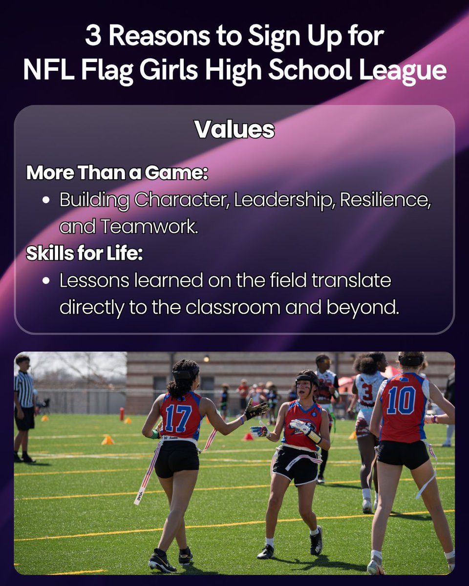 MillardUnited's tweet photo. You asked, we delivered. Welcome to our 2026 MUS Fall Flag Football Girls High School League‼️We are THRILLED to finally take our flag teams to the next level with our high schoolers🏈 Registration is NOW open, we will see YOU in September. 
#PlayUnited https://t.co/117pkVr85u https://t.co/PGNxkc6Gl4
