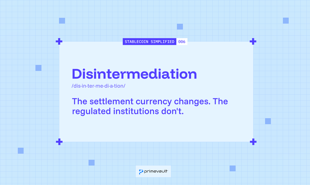 primevaultHQ's tweet photo. Stablecoin Simplified 006

“Doesn’t this cut out the banks?”

That’s still one of the biggest concerns regulated institutions have about stablecoins.

It doesn’t. https://t.co/Cqw2DFEyic