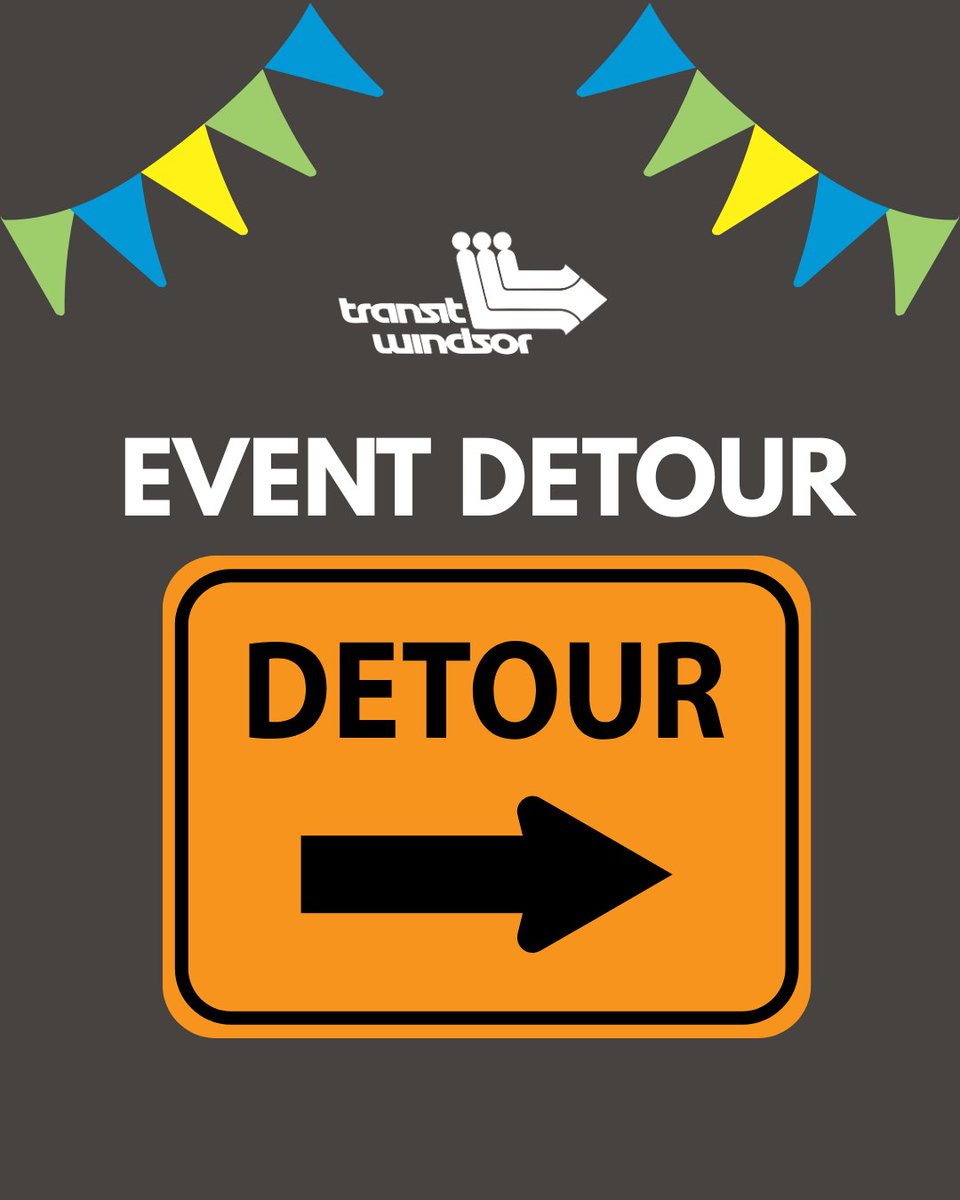 Transit_Windsor's tweet photo. Various routes will be on detour in downtown Windsor from 11:00 am to 4:00 pm on Sunday, May 17, 2026, due to the Khalsa Day Parade on Riverside Dr. Please visit https://t.co/lxyzbAAQeF or https://t.co/KT5K0StycX for more info. https://t.co/fvJVkALyc7
