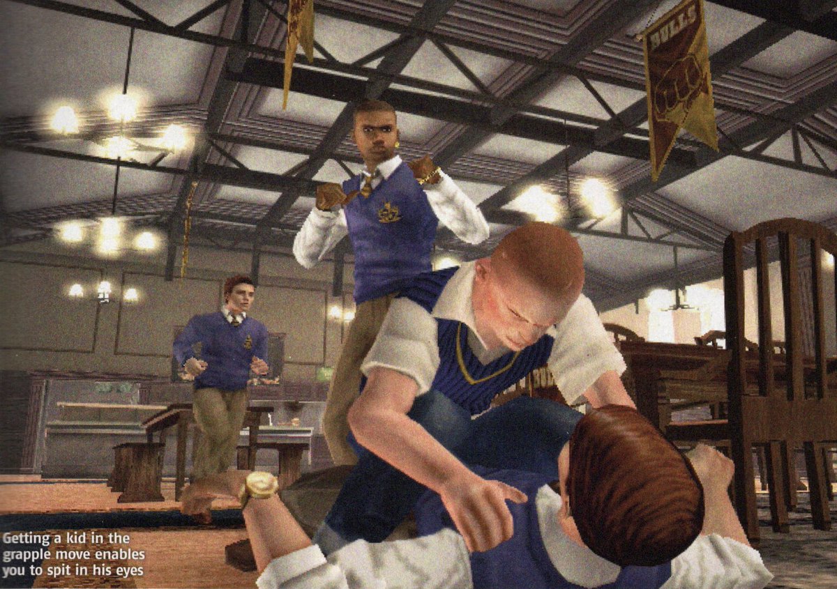 TheNathanNS's tweet photo. It's 2026 and we've just had 2 more images of Bully Beta surface, dated August 2005, ft an entirely different cafeteria and showing off the sneak system 

Found by SR2006x on reddit https://t.co/YZJU6HP26p