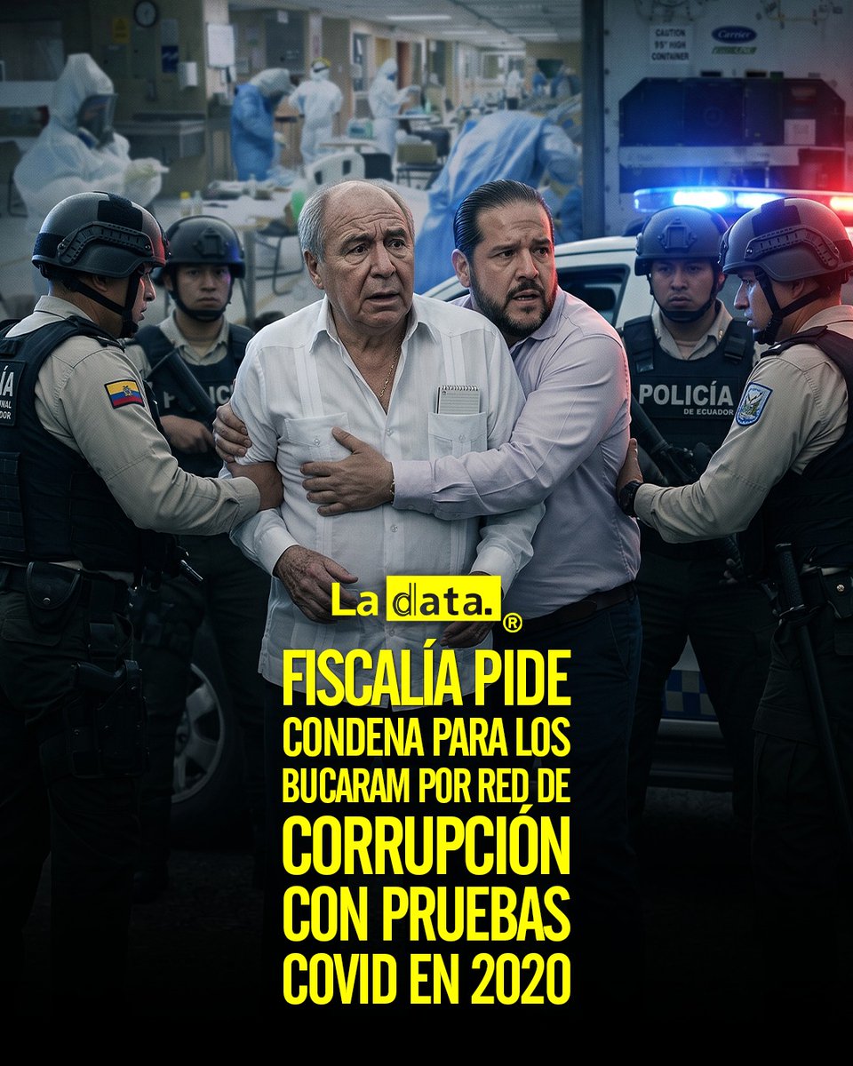 ladataec's tweet photo. #Tendencia ​Fiscalía pide condena para los Bucaram por red de corrupción con pruebas COVID en 2020.

La Fiscalía General del Estado solicitó formalmente una condena contra el expresidente Abdalá Bucaram, su hijo Jacobo Bucaram y dos personas más por el presunto delito de delincu3ncia organizada. 

El caso investiga una red de corrupción dedicada a la venta irregular de insumos médicos y pruebas de COVID-19 durante la emergencia sanitaria de 2020, señalando a los implicados como responsables de lucrar indebidamente con la crisis de salud.

@ladataec 👈

#ladata #TendenciaPolítica #D
AbdaláBucaram #Fiscalía