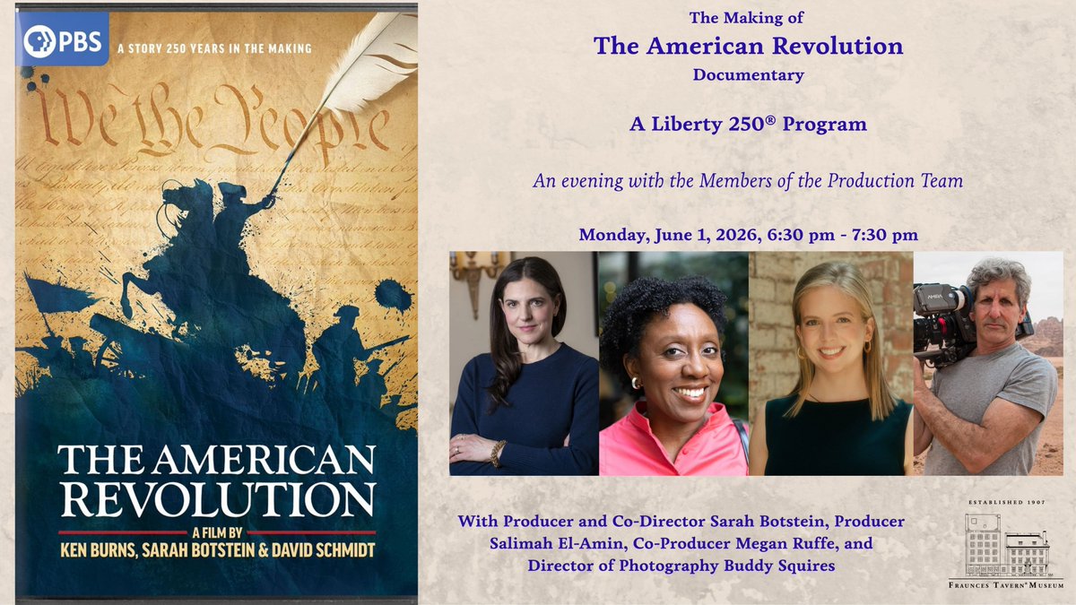 frauncestavern's tweet photo. For more information and tickets, visit https://t.co/Xtpt752B4w

#americanrevolutiondocumentary #americanrevolution https://t.co/jlyPVf4csL