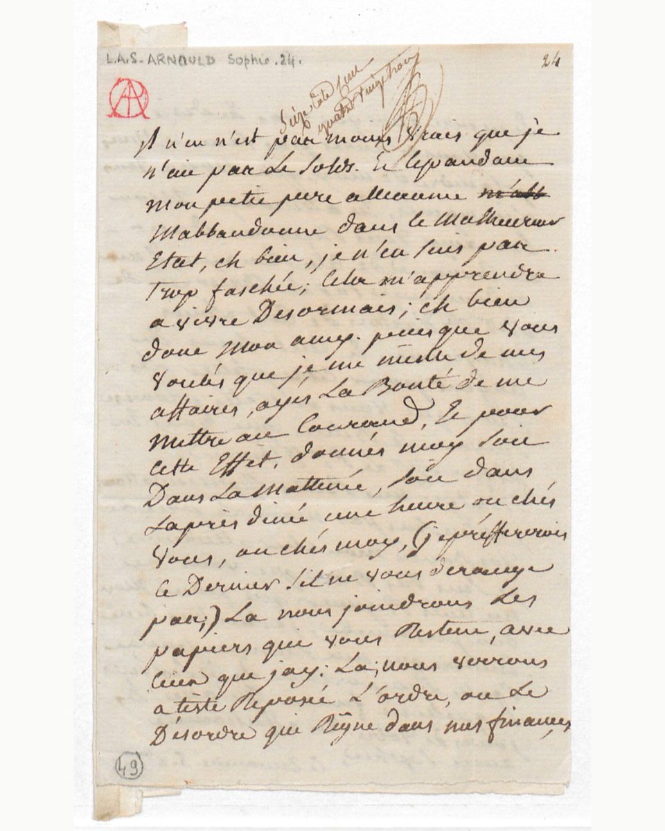 transcribathon's tweet photo. "Je n'ai pas le sol." (I don’t have the means.)
Sophie Arnould. October 1778. The most celebrated soprano in France. She created the role of Iphigénie in Gluck's opera. This letter is on Transcribathon. https://t.co/JJz2Oqbvsd
#CitizenScience #Europeana #InfinityEccch https://t.co/Mq91FkidA0