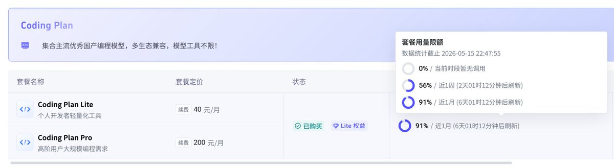 pwned_ah's tweet photo. 简单的说说这段时间使用国产模型的体验

年初接触claudecode，因为一直觉得先使用起来最重要，不追求完美，所以模型接的是字节的coding plan。里面可以使用的模型有glm4.7，kimi 2.5，deepseek v 3.2，minimax 2.5，还有豆包自己的模型。除了豆包自己的，其他我觉得都能跑一跑。基本使用的主力是glm4.7（环境是windows下跑wsl），给我的感觉就是能用，跑也能跑，但问题也很多。

这段时间写了一些skill和agent，还有自定义的rule文件，我觉得开始上手的关键是：轻量化是最重要的，很多现成的方案都很重，轻量化的简单地实现自己的需求才可以更快的上手，让claude去实现自己的目标，后期可以再进行harness的优化

不过现在对这个字节的coding plan很失望，基本就图一乐，最近coding plan里上了新模型，基本是之前各个国内厂商的最新模型，比如glm5.1，然后用新模型就是没几轮对话就达到5小时上线了，然后用旧模型就经常碰到无法成功写入文件这种很弱智的bug。

而且官网对于pro和lite两个套餐用量都是完全不公开的，完全看不到产品的诚意。

然后也用过deepseek v4pro官方的api和第三方claudecode 接口，这两个模型最舒服的地方就是1m上下文窗口。可以通过litellm把这些多个平台的订阅结合到一起，按需切换模型

总而言之，不管哪种方式，最快速地先跑起来才是最重要的。后续有需要的话，我也会更新一些使用细节