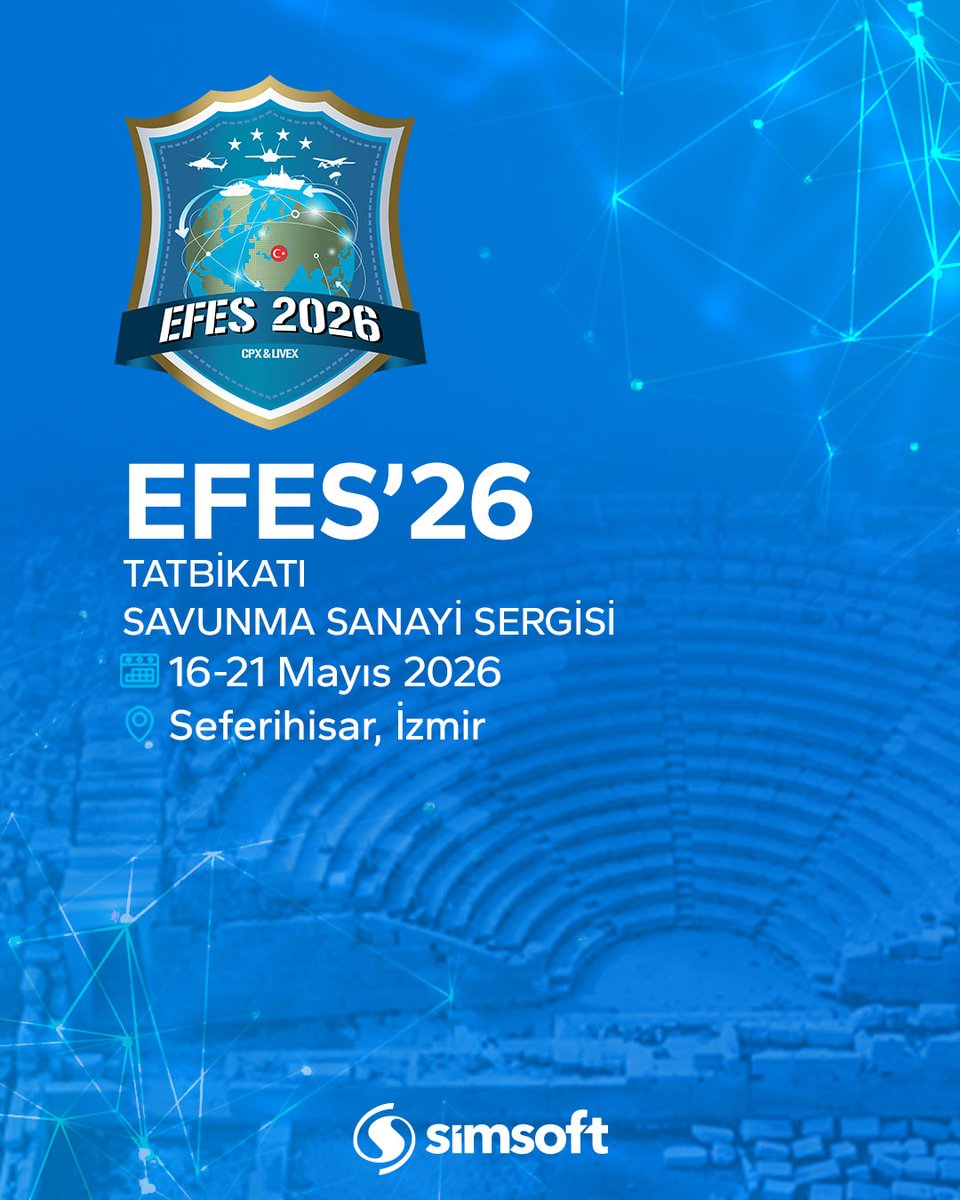 SimsoftOfficial's tweet photo. EFES 2026 Tatbikatı Savunma Sanayii Sergisi kapsamında yer alacağımız standımızda; geniş ürün yelpazemizden seçili çözümlerimizi sunacağız.

Sizleri standımızda ağırlamaktan mutluluk duyarız.

#Simsoft #EFES2026 https://t.co/AINWMajjbK