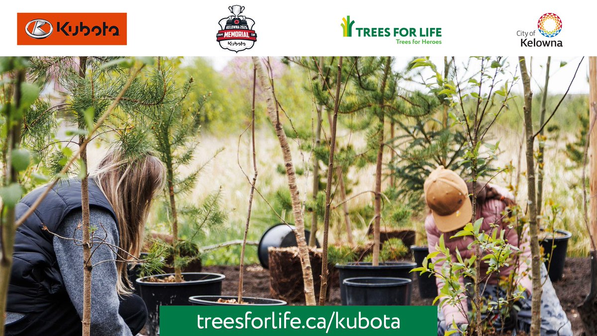 CHLHockey's tweet photo. A new Hero Forest will take root in Kelowna’s Sunset Park in celebration of the 106th #MemorialCup presented by @KubotaCanadaLtd & will serve as a living tribute to the courage, service and sacrifice of Canadian military veterans! 🌲

@cityofkelowna | @CdnTreesforLife
📰 https://t.co/2IrcR4jyFY