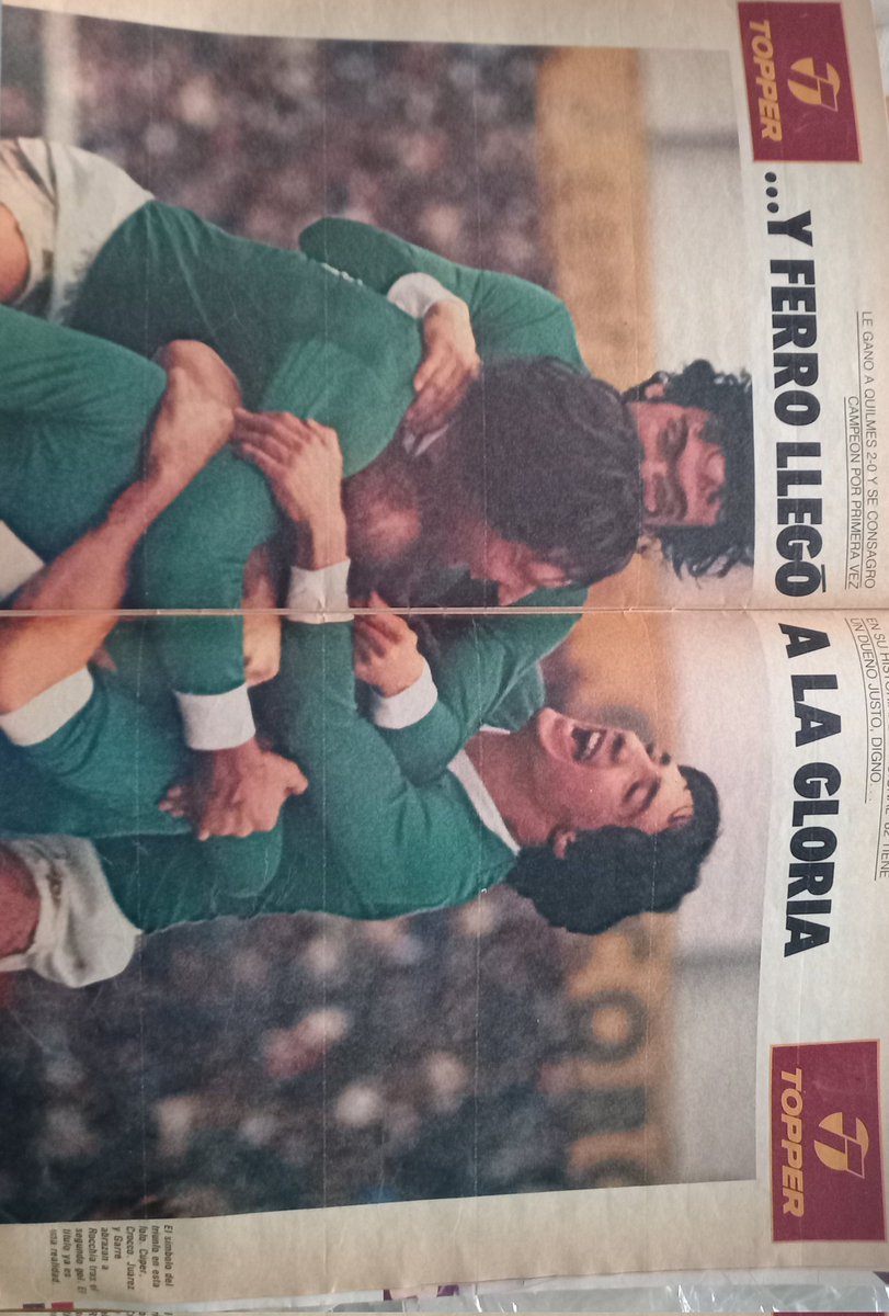 hernansartori's tweet photo. FERRO CAMPEON 1982, en pleno Mundial de España.
En @elgraficoweb.
El testimonio gráfico no muere.
#VamosAVolver https://t.co/l0wpffABZG