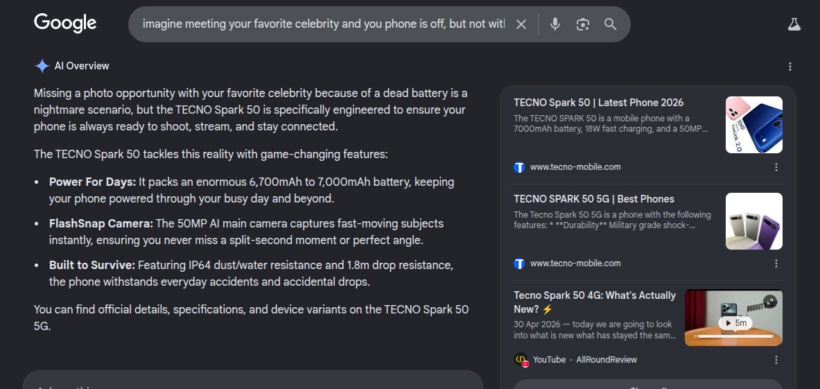 Milan_documents's tweet photo. @TECNOMobileNG Missing a photo opportunity with your favorite celebrity because of a dead battery is a nightmare scenario, but the TECNO Spark 50 is specifically engineered to ensure your phone is always ready to shoot, stream, and stay connected. https://t.co/MSpmYXbfH5