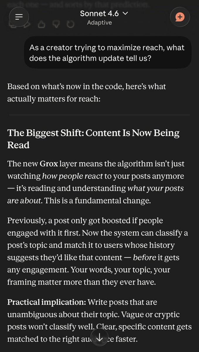 JudasDBeadmaker's tweet photo. X has rolled out an updated algorithm and even open sourced it for everyone to read. It’s a bulky document, but here’s the key takeaway. https://t.co/m20LNlM4bX