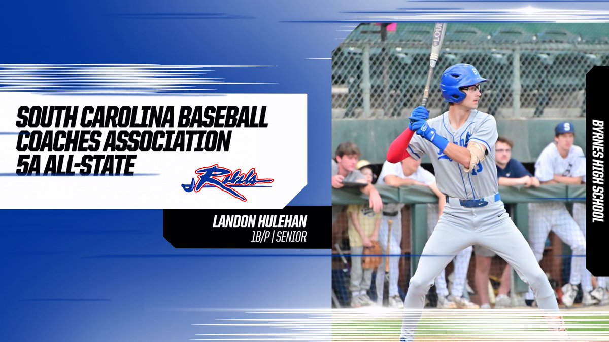 byrnesbaseball's tweet photo. Congrats to @LHulehan on being named to the @BCAofSC 5A All-State team !
#GoRebels https://t.co/3DVozGtWKB