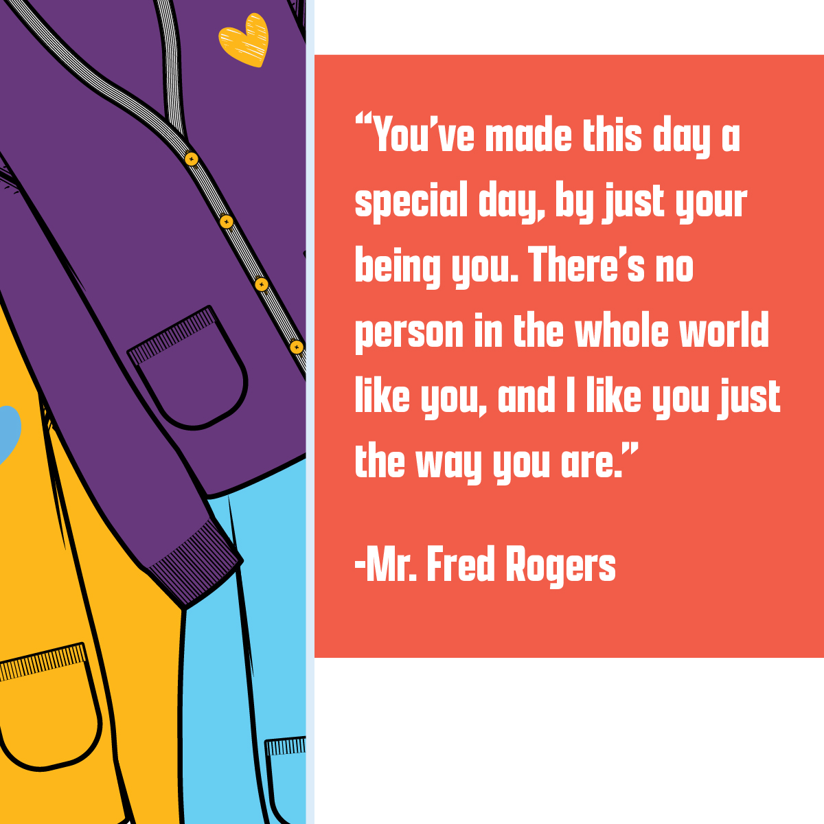 PittDental's tweet photo. “You’ve made this day a special day, by just your being you. There’s no person in the whole world like you, and I like you just the way you are.”
—Mr. Fred Rogers https://t.co/IOHYEXDzGa