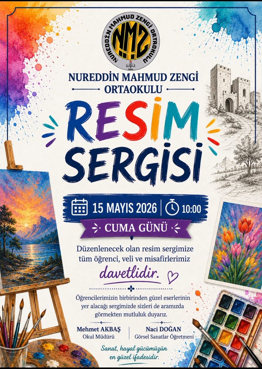 togam78's tweet photo. Nureddin Mahmud Zengi Ortaokulu öğrencilerinin hazırlamış olduğu resim sergisine katılım sağladık. Emeğini geçen idareci, öğretmen ve öğrencilerimizi tebrik eder çalışmalarında başarılar dileriz. @_aliyalcin_ @ibrahimcoskun63 @EbsHaliliye @Mvural63 https://t.co/infWnxrAoq