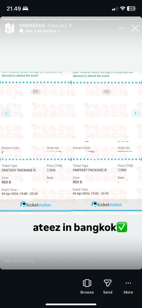 jastipeachmerch's tweet photo. Ateez in Bangkok ✅
#peachmerch_ticketing https://t.co/VOs2F7r3OR