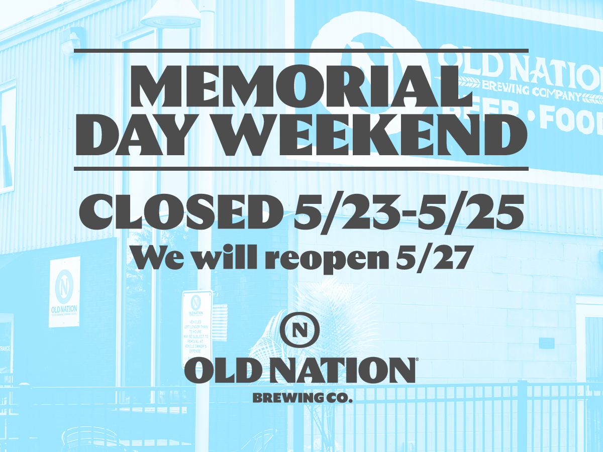 OldNationBrew's tweet photo. We’ve had a very busy spring, and we’ve decided to give our staff some much-needed rest for the upcoming holiday weekend!

We’ll be closed for the holiday from 5/23-5/25, and will resume normal business hours on 5/27.

#oldnationbrewingco https://t.co/5fNmXozQGx