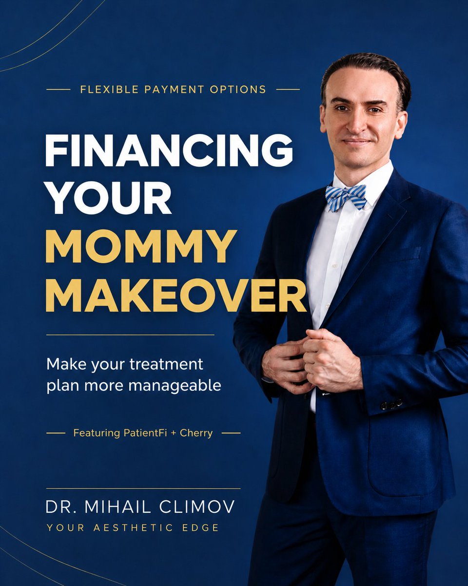 DrClimov's tweet photo. Considering a mommy makeover?

PatientFi and Cherry offer flexible financing options that may help make your treatment plan more manageable.

📍 Houston Medical Center
📞 (281) 200-0525

⚠️ Financing terms vary. Results vary.

#HoustonTX #Aesthetics #GlowUp #surgeryconsultation https://t.co/jrzQf97d5f