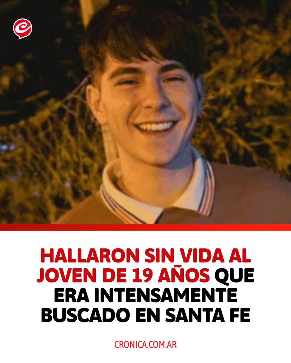 Cronica_ok's tweet photo. 🔴 Las autoridades de Santa Fe encontraron el cuerpo de Benjamín Scerra, el joven de 19 años que era intensamente buscado desde hacía seis días tras desaparecer en la zona de Rosario. La policía arrestó a un menor de edad, que podría estar vinculado en el caso. https://t.co/b4HhpWSeCC
