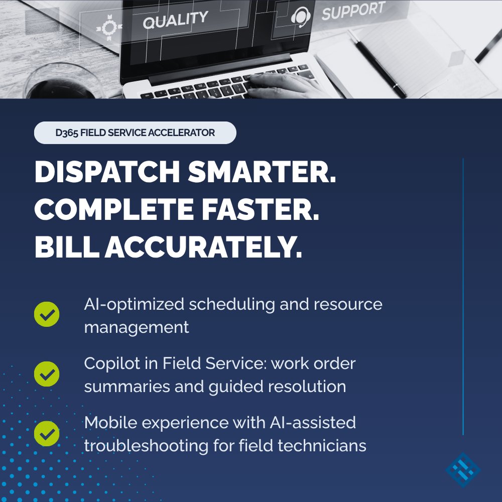 TrellisPoint's tweet photo. Most D365 implementations take 12 months. Ours go live in 6 to 10 weeks. We just launched D365 Accelerators: fixed-fee, fixed-scope, with Copilot active on day one. If you've been quoted a 12-month implementation, ask why.

#Dynamics365 #Copilot #MicrosoftPartner https://t.co/FksxIwJrO9