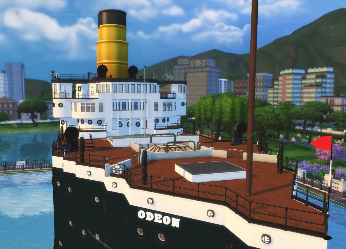 Danielsims_'s tweet photo. I stopped building my last ocean liner to start a new ship 😅 I was struggling with space, so I've decided to use three lots this time and, so far, I've built only the bow section. This is SS Odeon! Similar to SS Island of Erviede but larger and more luxurious. Hope you like it! https://t.co/8A5S43dvWG