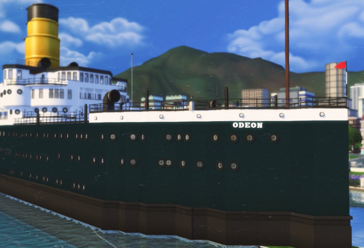 Danielsims_'s tweet photo. I stopped building my last ocean liner to start a new ship 😅 I was struggling with space, so I've decided to use three lots this time and, so far, I've built only the bow section. This is SS Odeon! Similar to SS Island of Erviede but larger and more luxurious. Hope you like it! https://t.co/8A5S43dvWG