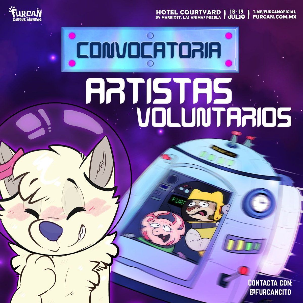 FurCanPuebla's tweet photo. ¿Quirres partipar dentro del conbook? O dentro del arte de este año en Furcan Choque de Mundos participa en nuestro grupo de artistas voluntarios y qud todo el lundo conozca tu arte, es hora de pelear dinosaurios contra robots,  

https://t.co/M7PuO0IinW https://t.co/RNGaCvoFjh