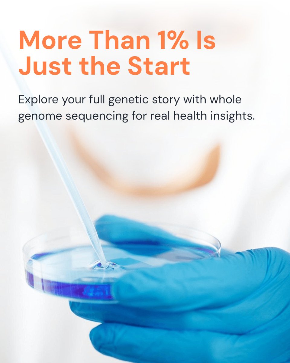 DNAComplete's tweet photo. Most typical DNA ancestry tests reveal less than 1% of your genetic story. Whole genome sequencing uncovers 100%—giving you a complete view of your health, ancestry, and wellness potential. 

See what your complete genome reveals. https://t.co/oyhRKKhSJU https://t.co/MMoF0EDLvv