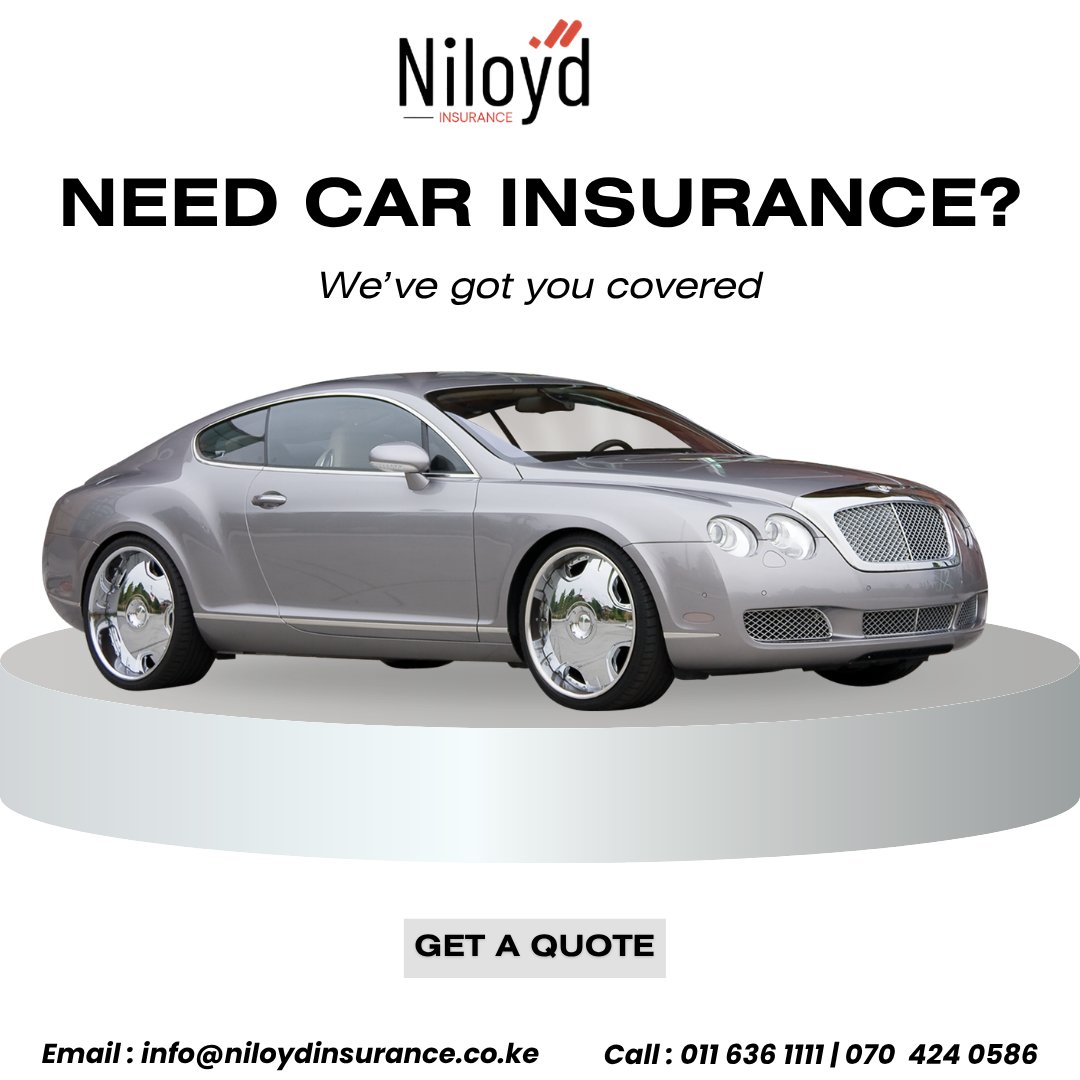 NiloydInsurance's tweet photo. Need car insurance?

✅ Talk to us today

We insure you from the comfort of your home in minutes

#carinsurance #comprehensivecoverage #kenyaistransforming https://t.co/M5XPrf75ro