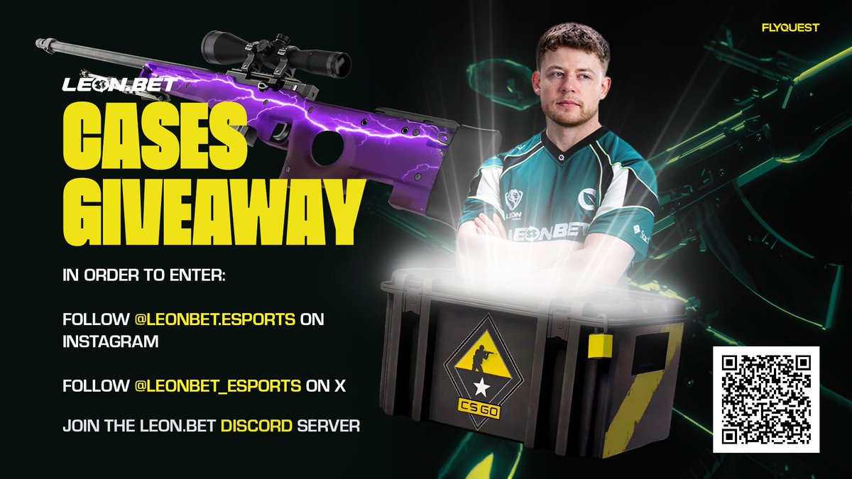 FlyQuestCS's tweet photo. GOLD GOLD GOLD GOLD GOLD 

Our partners @LeonBet_Esports are hooking up one lucky winner with a CS:GO Weapon Case! 

Enter now! https://t.co/bAeVr59ubV https://t.co/sUV1Ph3XlM