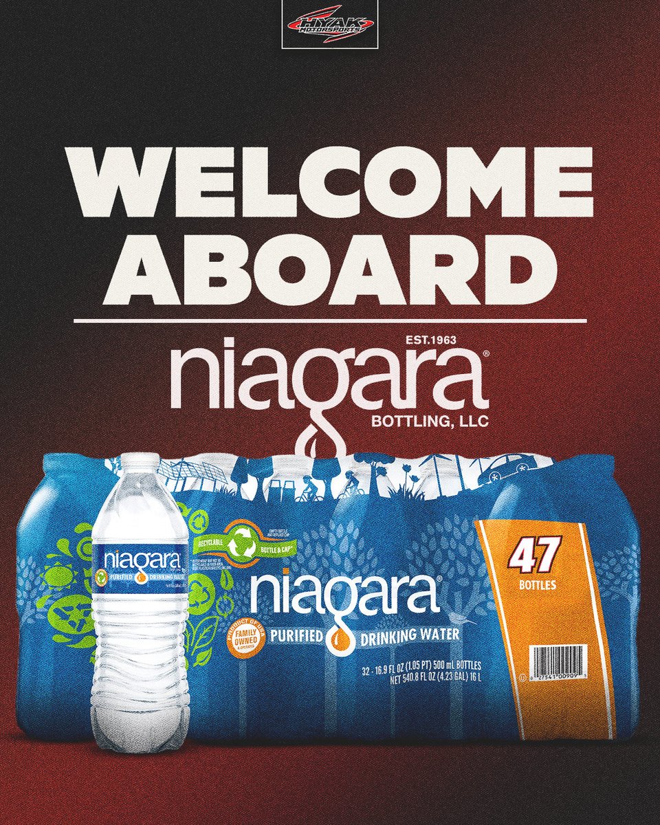HYAKMotorsports's tweet photo. Excited to welcome @Niagara_Water to the team as an associate sponsor! https://t.co/ftXCoYlM75