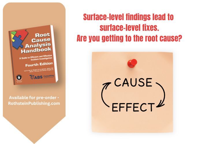 RothsteinPub's tweet photo. When an incident happens, does your team have a structured process for finding the real root causes?
The NEW Root Cause Analysis Handbook, 4th Edition ships June 1, 2026.
Pre-order: https://t.co/C3hHxgq6X8
#RootCauseAnalysis #IncidentInvestigation #ProcessSafety #EHS https://t.co/z9UKMkpiXe