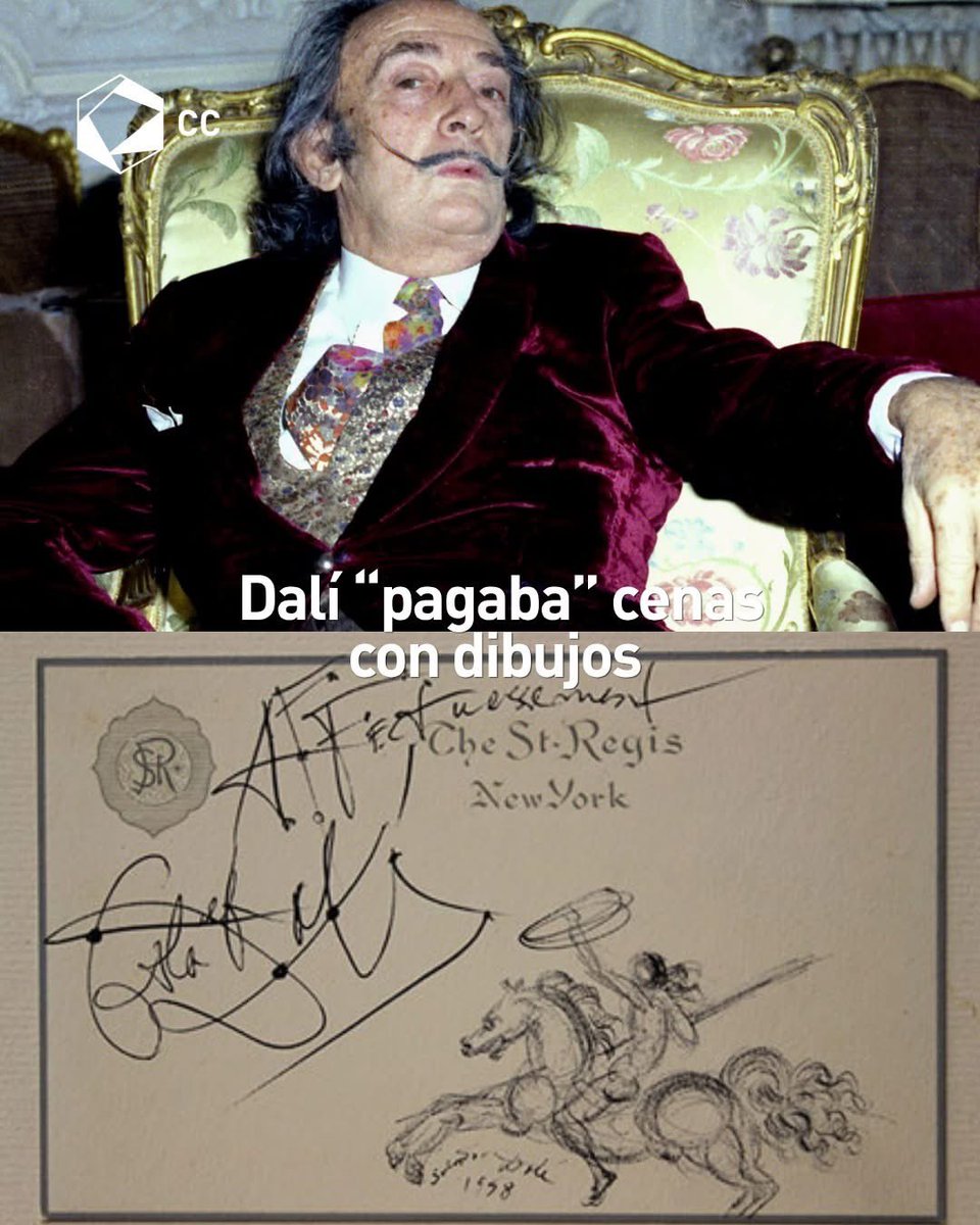 VigiaCiudadano7's tweet photo. Salvador Dalí entendía perfectamente cuánto valía su firma 🎨👀 Cuenta la historia que, durante cenas en restaurantes elegantes de París y Nueva York, insistía en pagar la cuenta… pero lo hacía de una forma muy peculiar.

Firmaba el cheque y antes de entregarlo realizaba pequeños dibujos surrealistas en el reverso: elefantes, caballos o figuras extrañas típicas de su estilo.

Según distintos relatos, muchos dueños de restaurantes preferían no cobrar el cheque y conservarlo enmarcado como una obra original de Dalí, ya que con el tiempo valdría mucho más que la cena misma 😭

Una de las anécdotas más famosas lo sitúa en el histórico Café de la Rotonde, donde habría dejado uno de estos dibujos improvisados.

Más que extravagancia, Dalí entendía algo muy moderno: su nombre y su arte ya eran parte del espectáculo. Literalmente pagaba con su propia fama…