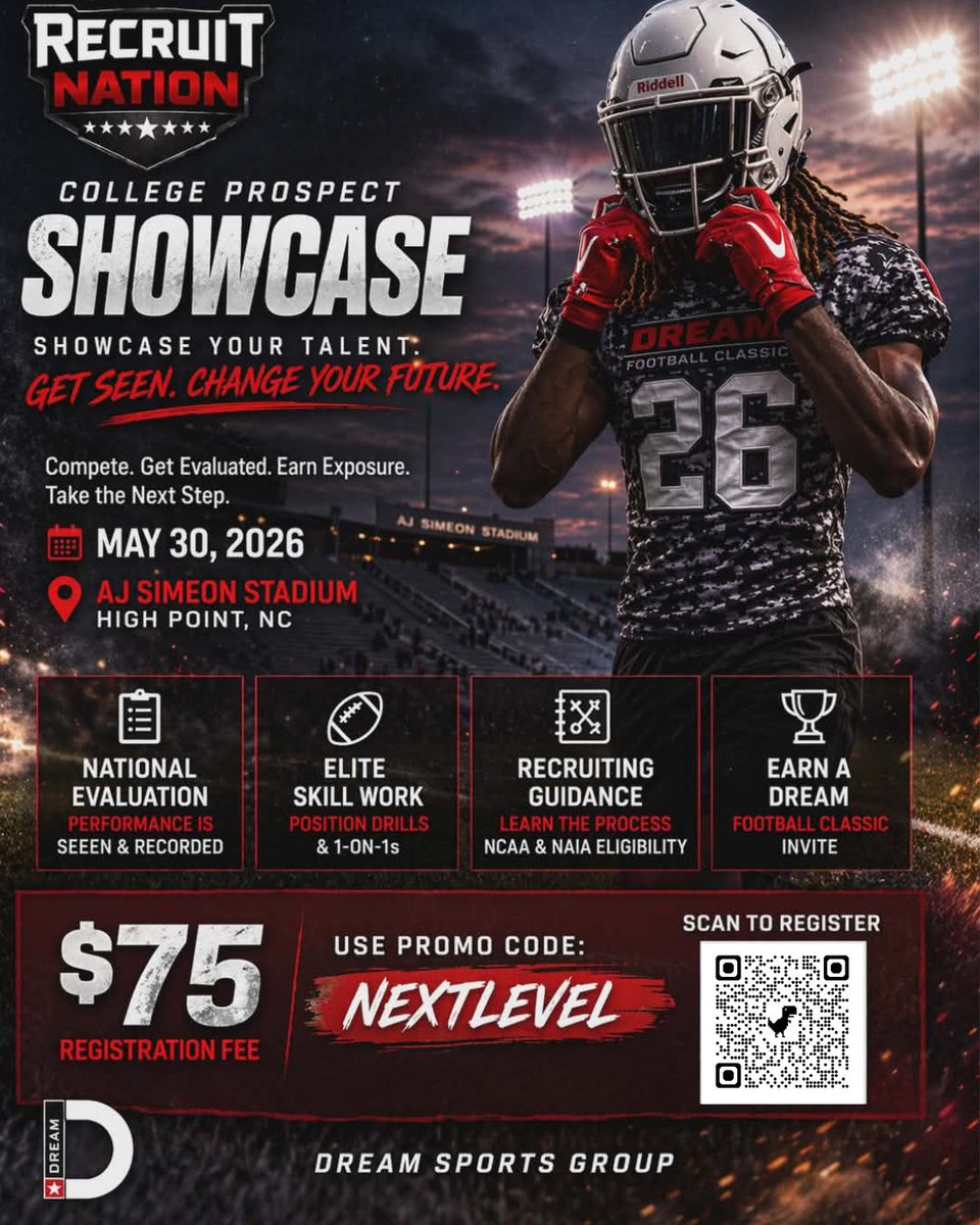 Coach_Jackson32's tweet photo. @DavidsonFB 
Coach, are you or any of your staff available to lead a position group at our Recruit Nation College Prospect Showcase at A.J. Simeon Stadium on May 30th? https://t.co/7iZMVal6oT