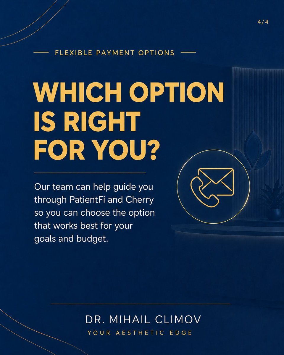 DrClimov's tweet photo. Considering a mommy makeover?

PatientFi and Cherry offer flexible financing options that may help make your treatment plan more manageable.

📍 Houston Medical Center
📞 (281) 200-0525

⚠️ Financing terms vary. Results vary.

#HoustonTX #Aesthetics #GlowUp #surgeryconsultation https://t.co/jrzQf97d5f