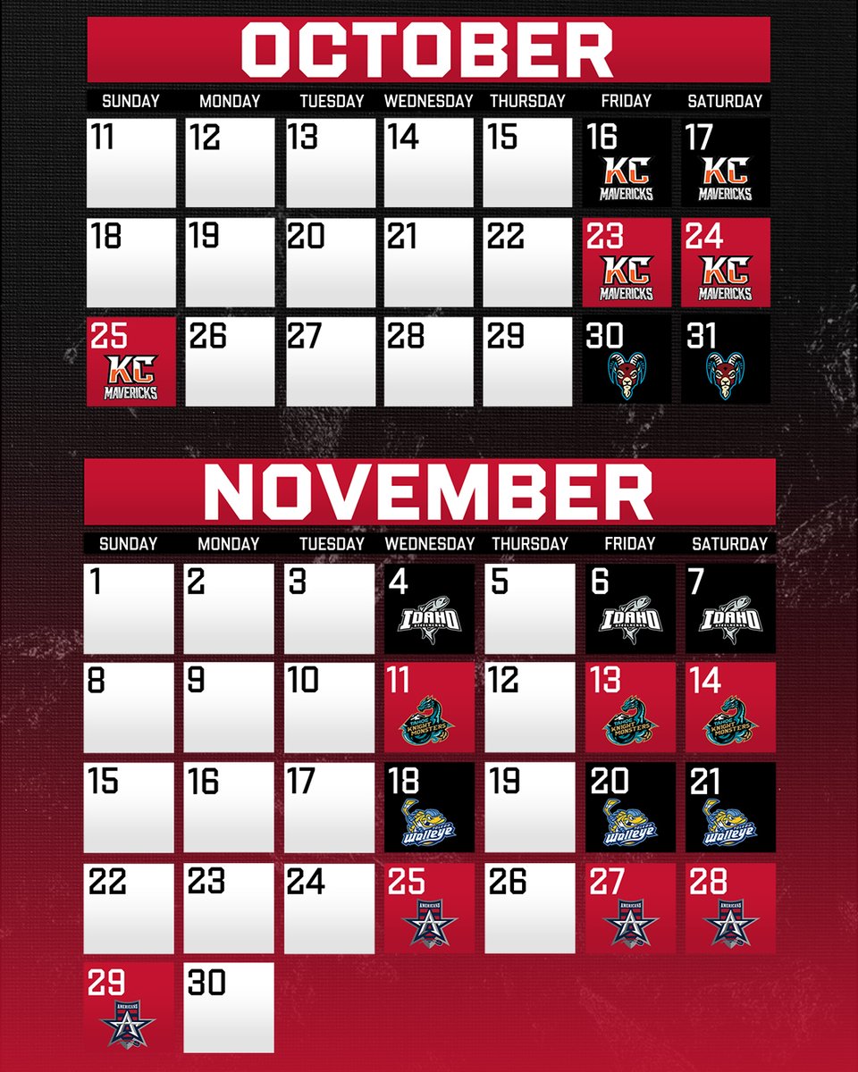 RapidCityRush's tweet photo. Your 2026-27 season roadmap has arrived 📍 

Check out the full slate of matchups below and get hyped for another year of Rush hockey!

The countdown to puck drop is officially ON 🔥 https://t.co/wvqfErJ2Af